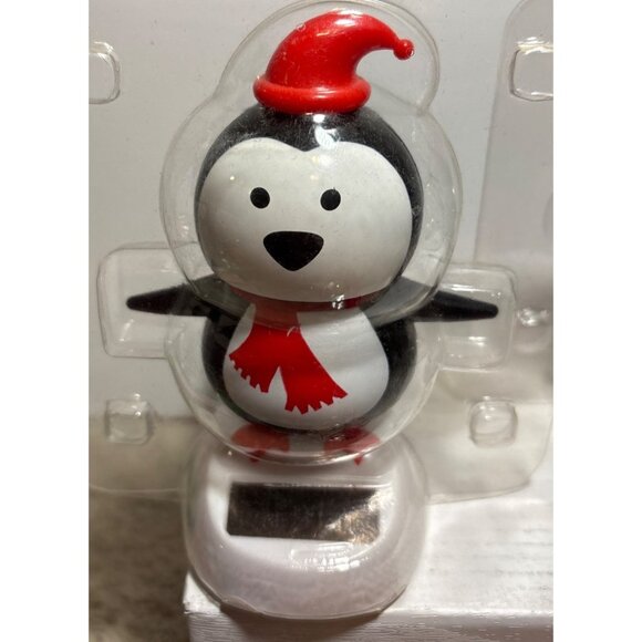 Solar Dancing Penguin Elf & Teddy Bear Christmas Figurines Decorative Collectibl - Picture 4 of 6